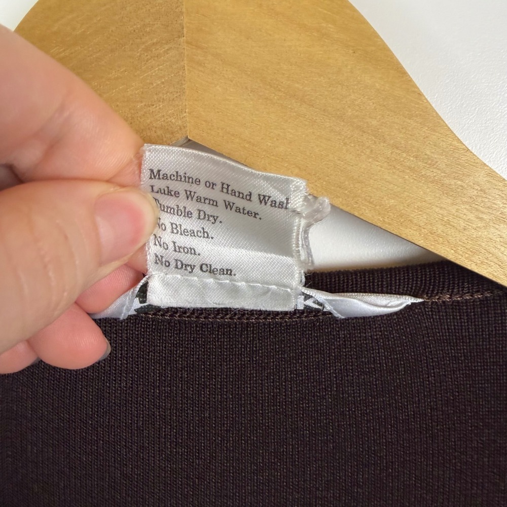 Misook Brown Open Front Duster Longline Cardigan Small Quiet Luxury Minimalist - Picture 7 of 8